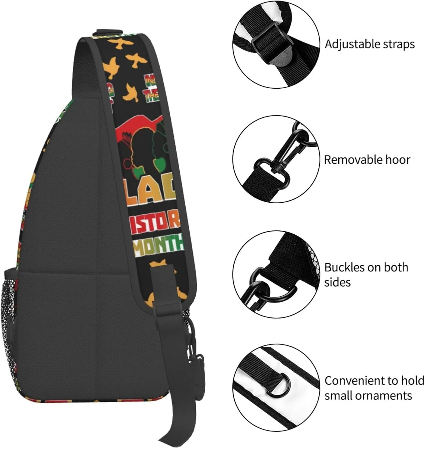 Sling Bag Adjustable Crossbody Bag Casual Chest Bags Travel Shoulder Backpack For Women Men
