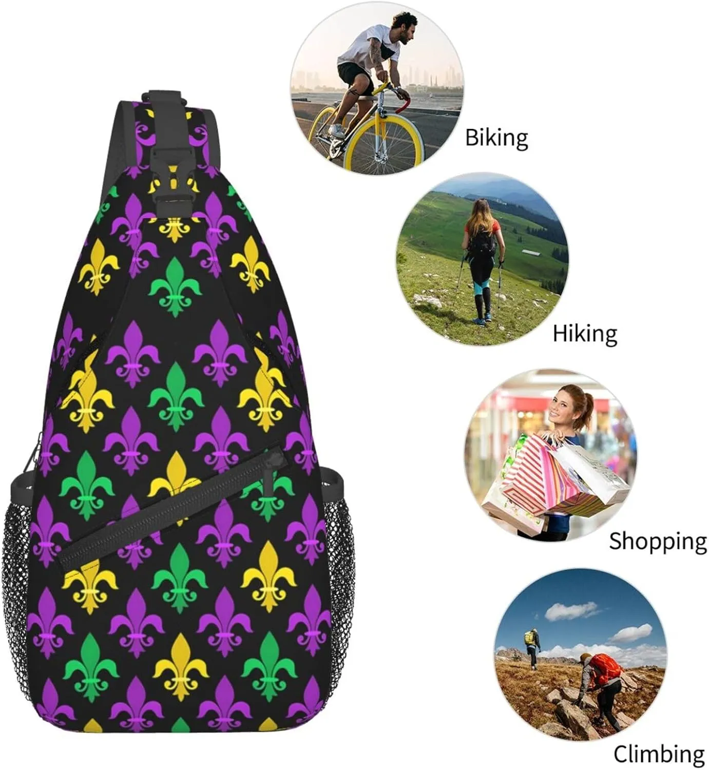 Sling Bag Adjustable Crossbody Bag Casual Chest Bags Travel Shoulder Backpack For Women Men
