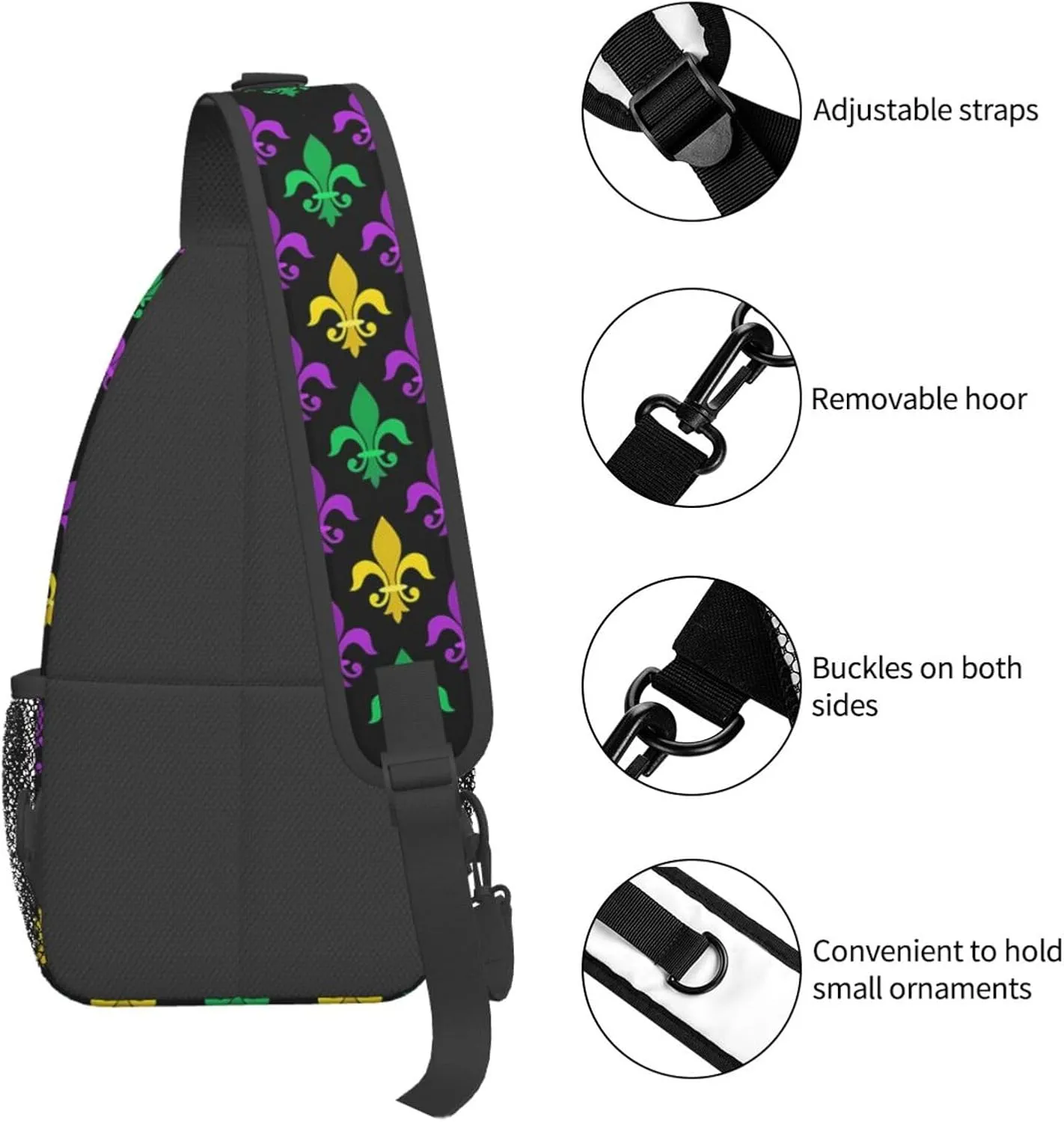 Sling Bag Adjustable Crossbody Bag Casual Chest Bags Travel Shoulder Backpack For Women Men