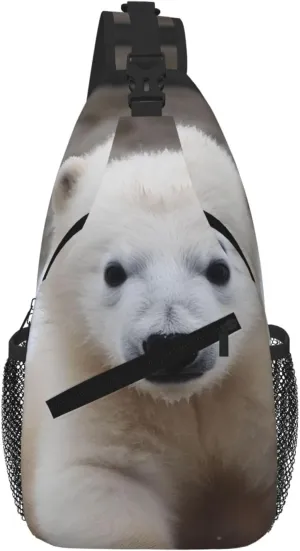 Sling Bag For Women Men Travel Hiking Backpack Crossbody Shoulder Chest Bags Baby Polar Bear Casual Daypack