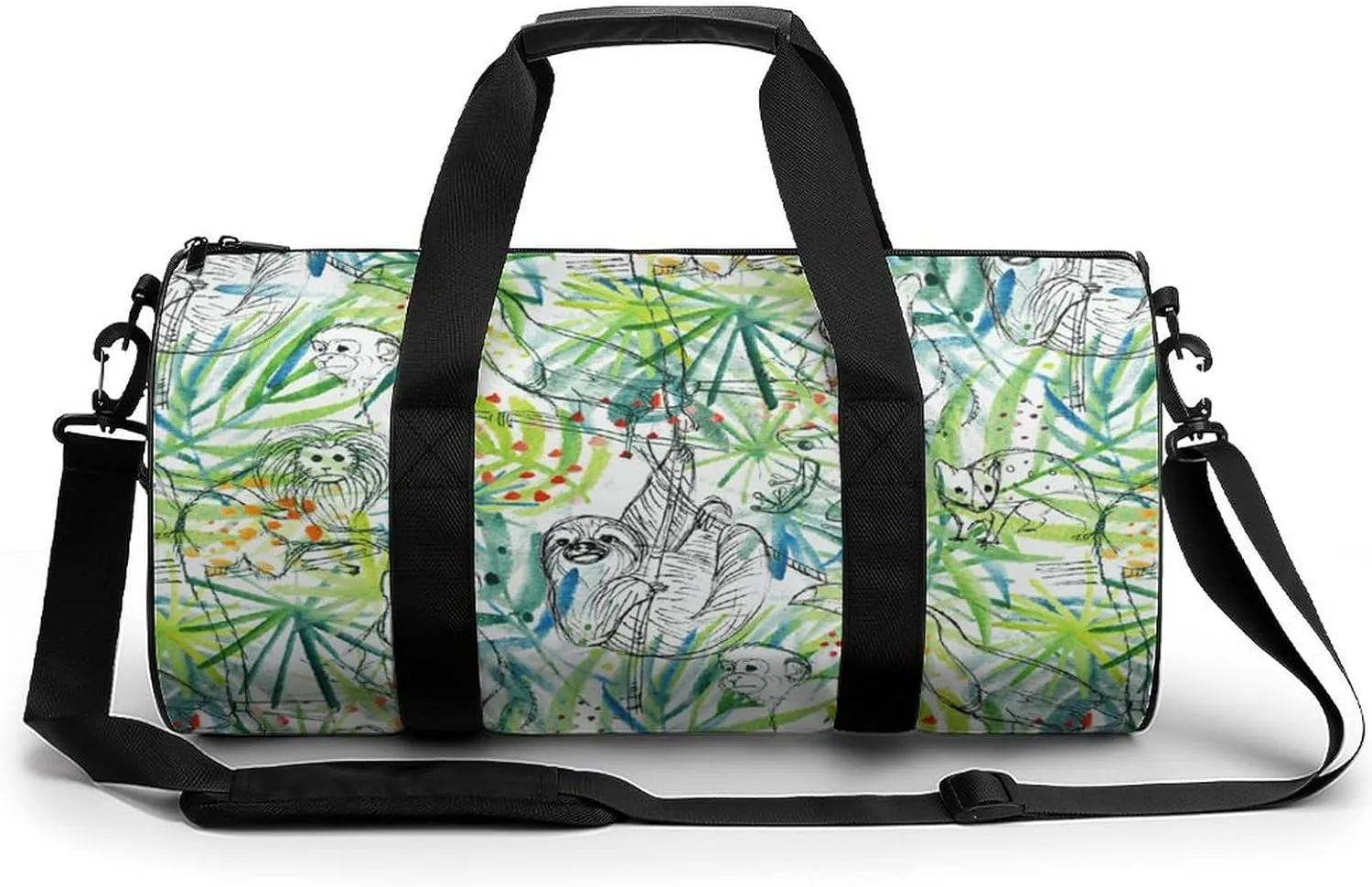 Sloth and Nature Small Gym Bag for Men Women Swim Dance Travel Tote Duffle Bags with Shoulder Strap