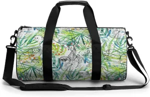 Sloth and Nature Small Gym Bag for Men Women Swim Dance Travel Tote Duffle Bags with Shoulder Strap