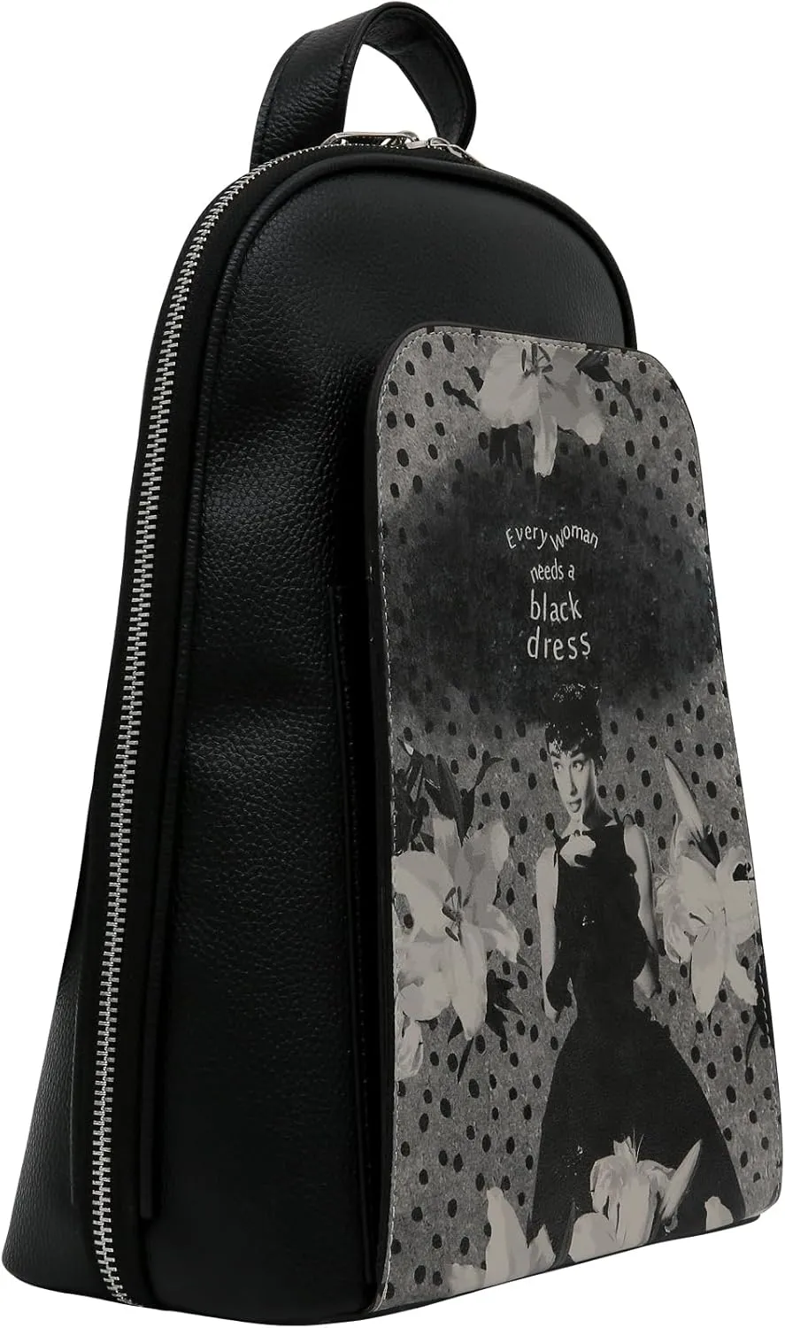 Small Backpack for Women - Vegan Leather and Unique Design Handmade Backpack Purse for Women, Black Dress Design