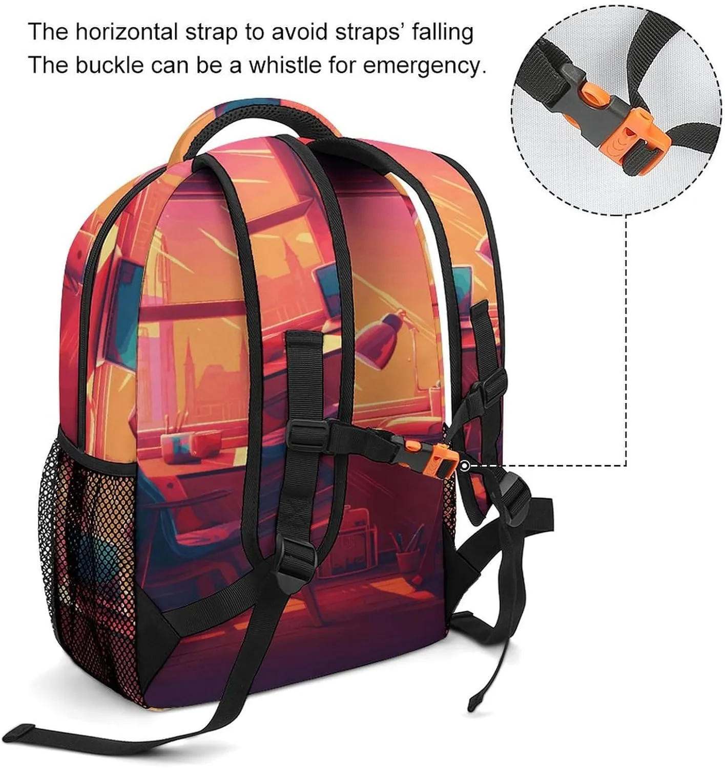 Small Backpacks Personalized Anime Style Room Printing Travel Bag Lightweight Travel Backpack For Women Men