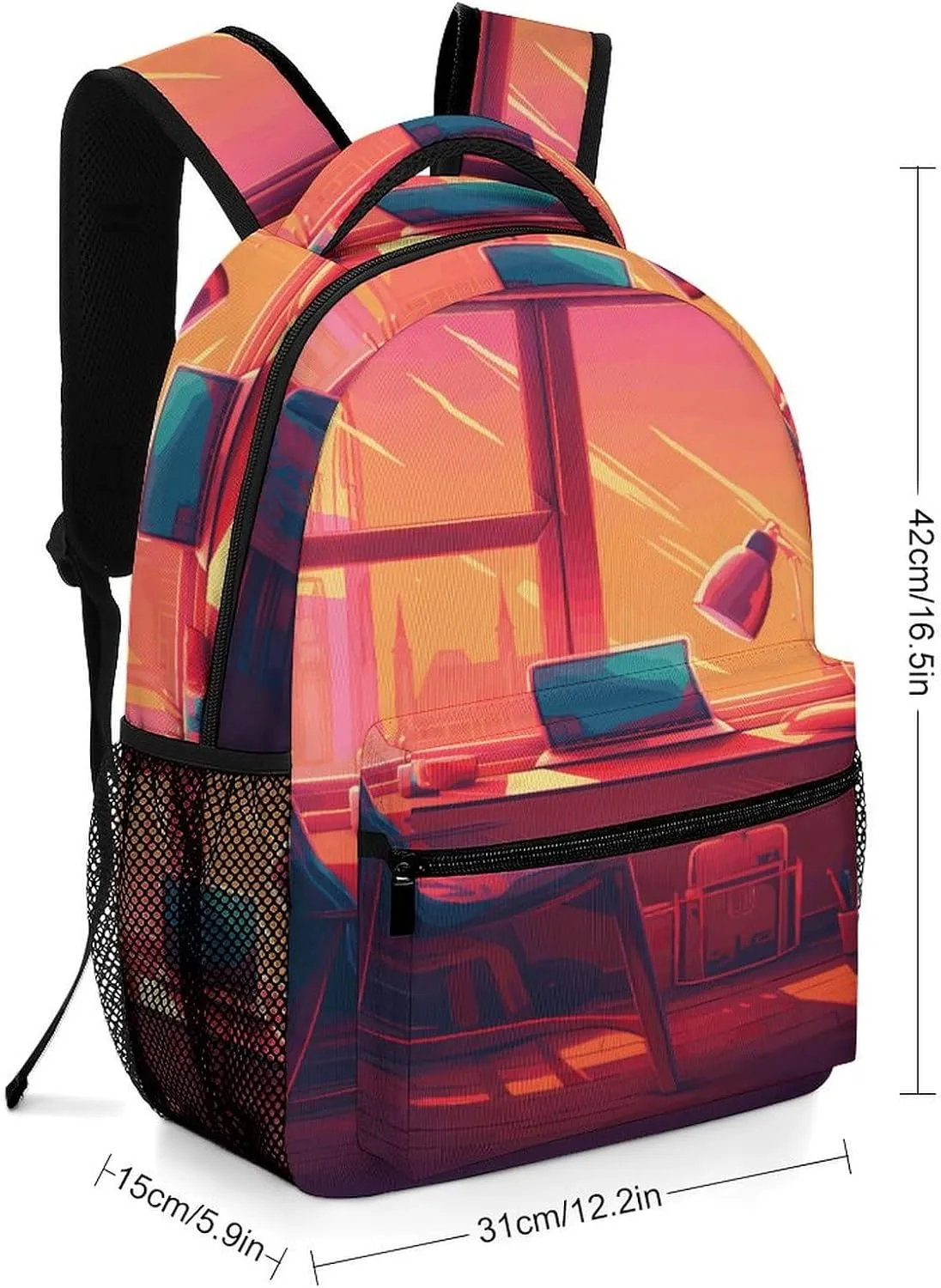 Small Backpacks Personalized Anime Style Room Printing Travel Bag Lightweight Travel Backpack For Women Men