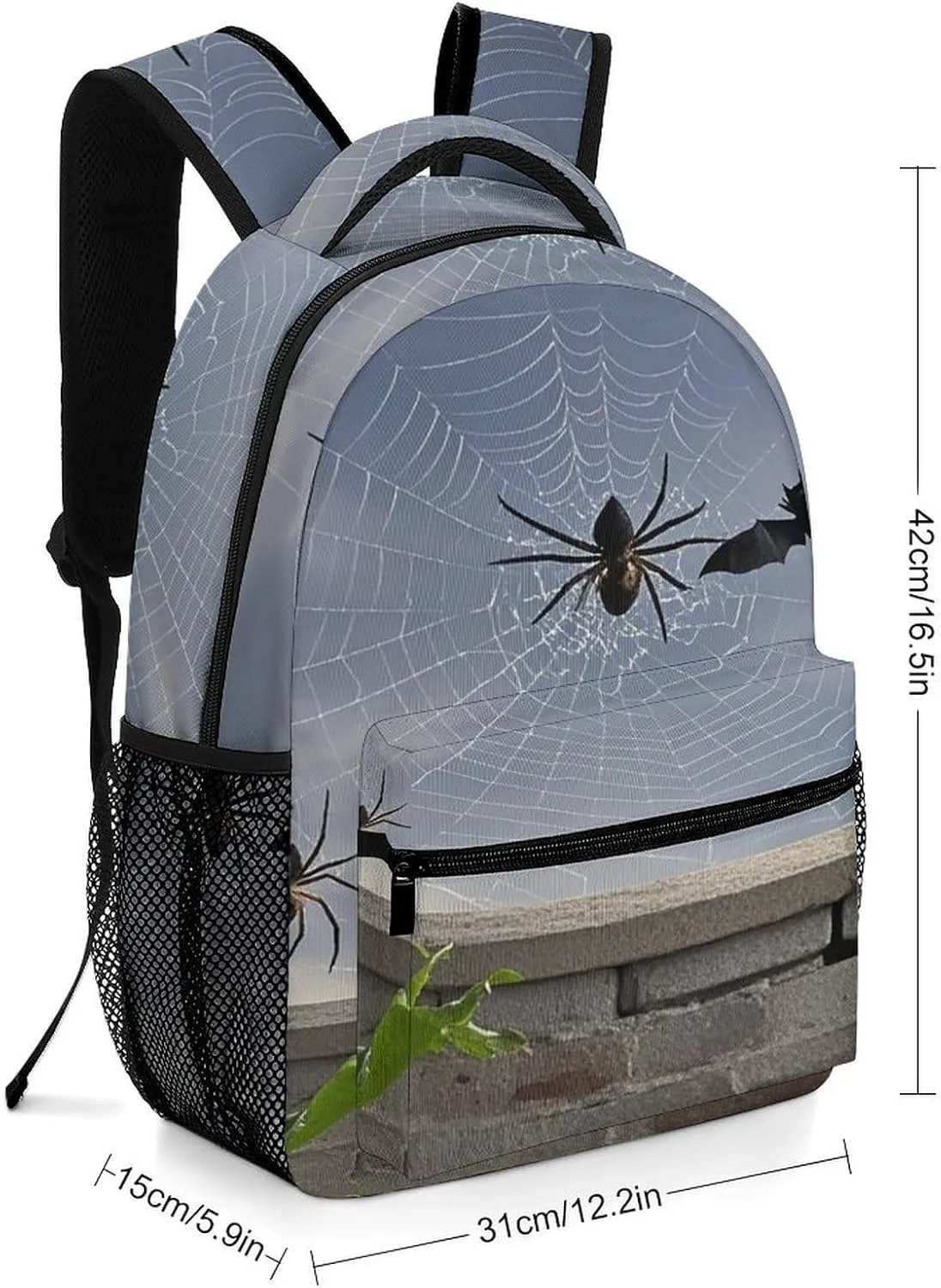 Small Backpacks Personalized Black Bat Printing Travel Bag Lightweight Travel Backpack For Women Men