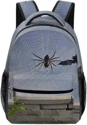 Small Backpacks Personalized Black Bat Printing Travel Bag Lightweight Travel Backpack For Women Men