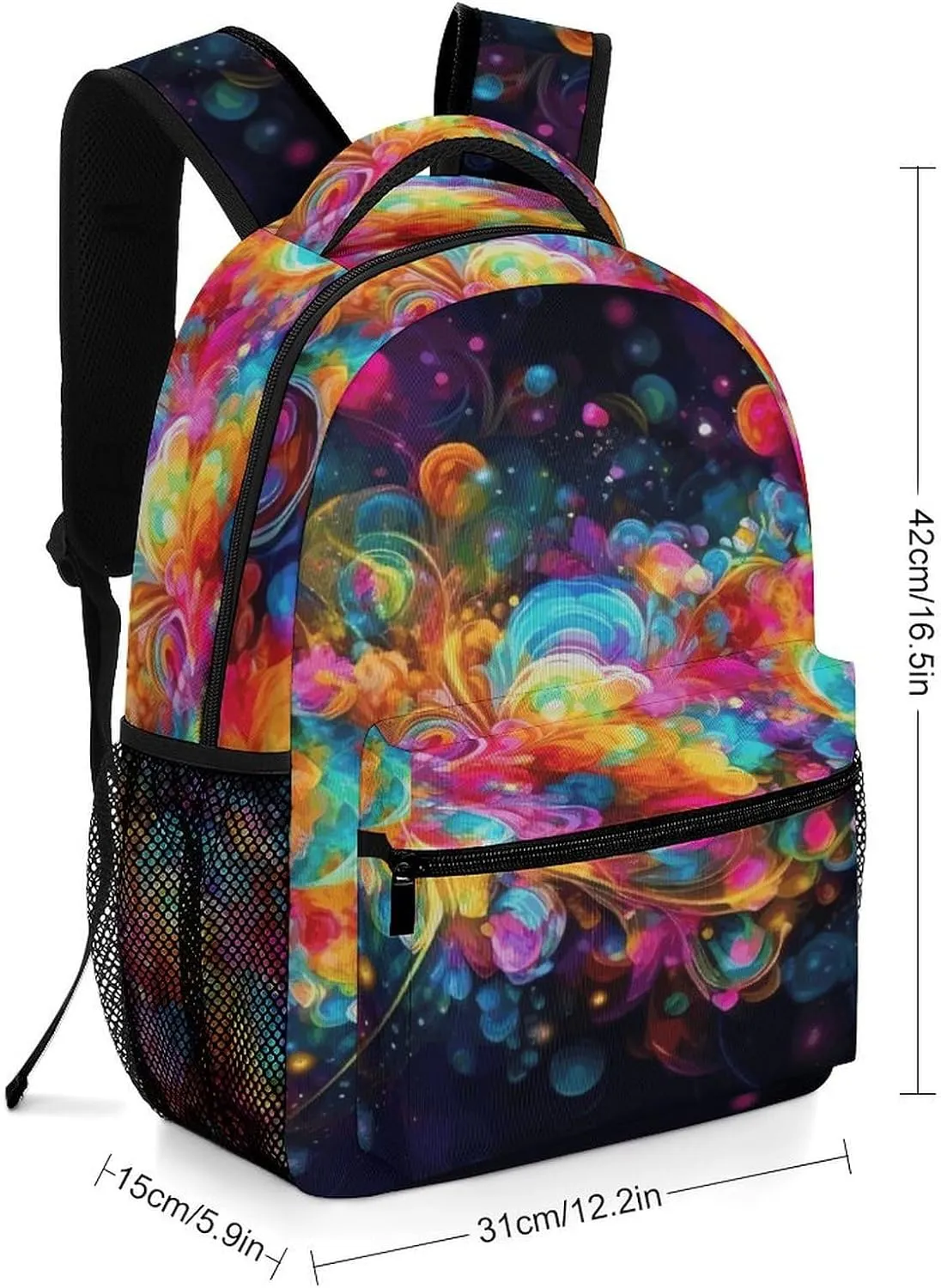 Small Backpacks Personalized Bright Beautiful Colorful Art Printing Travel Bag Lightweight Travel Backpack For Women Men