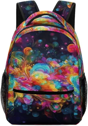 Small Backpacks Personalized Bright Beautiful Colorful Art Printing Travel Bag Lightweight Travel Backpack For Women Men