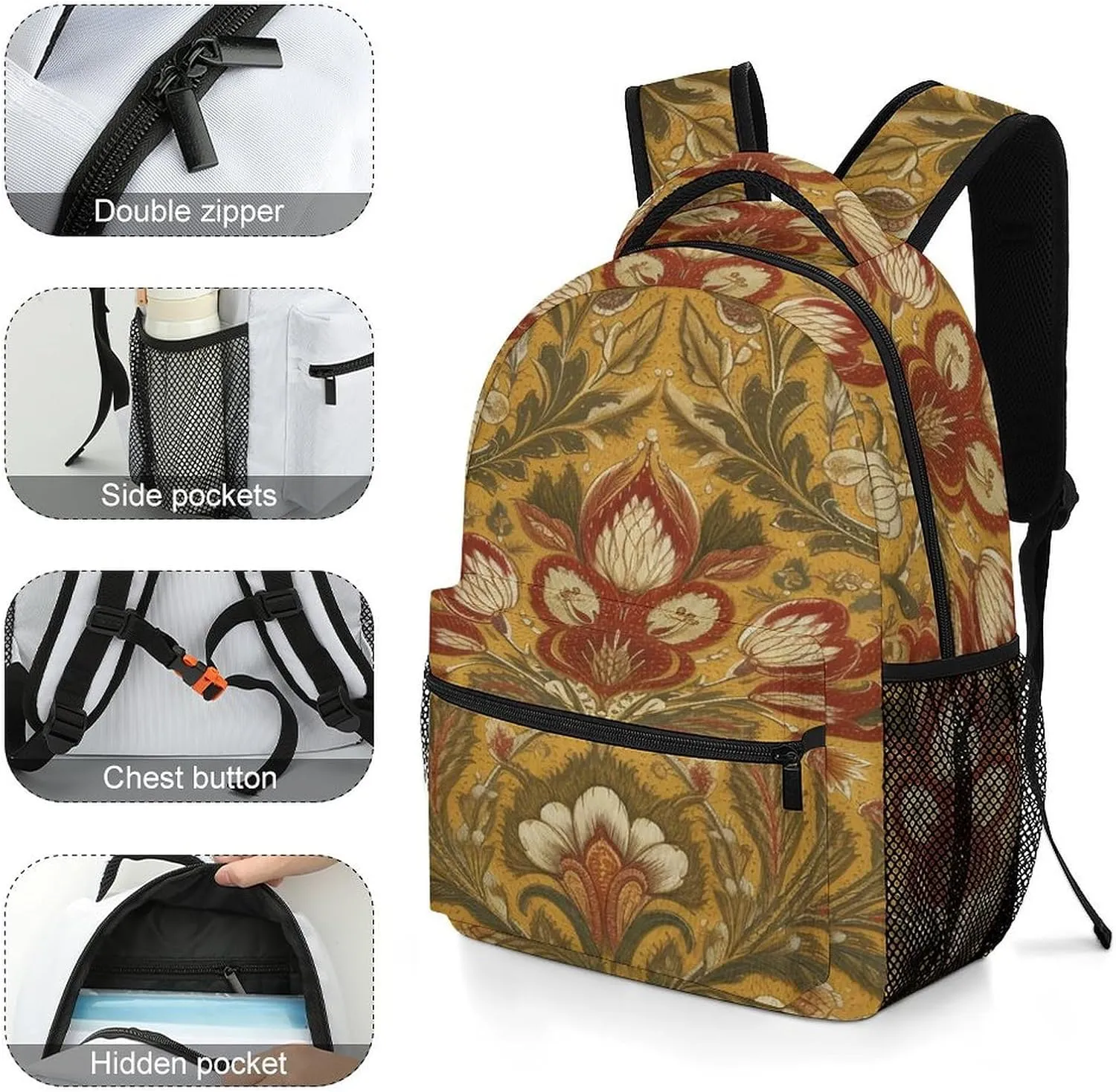 Small Backpacks Personalized Gram Style Embroidery Printing Travel Bag Lightweight Travel Backpack For Women Men