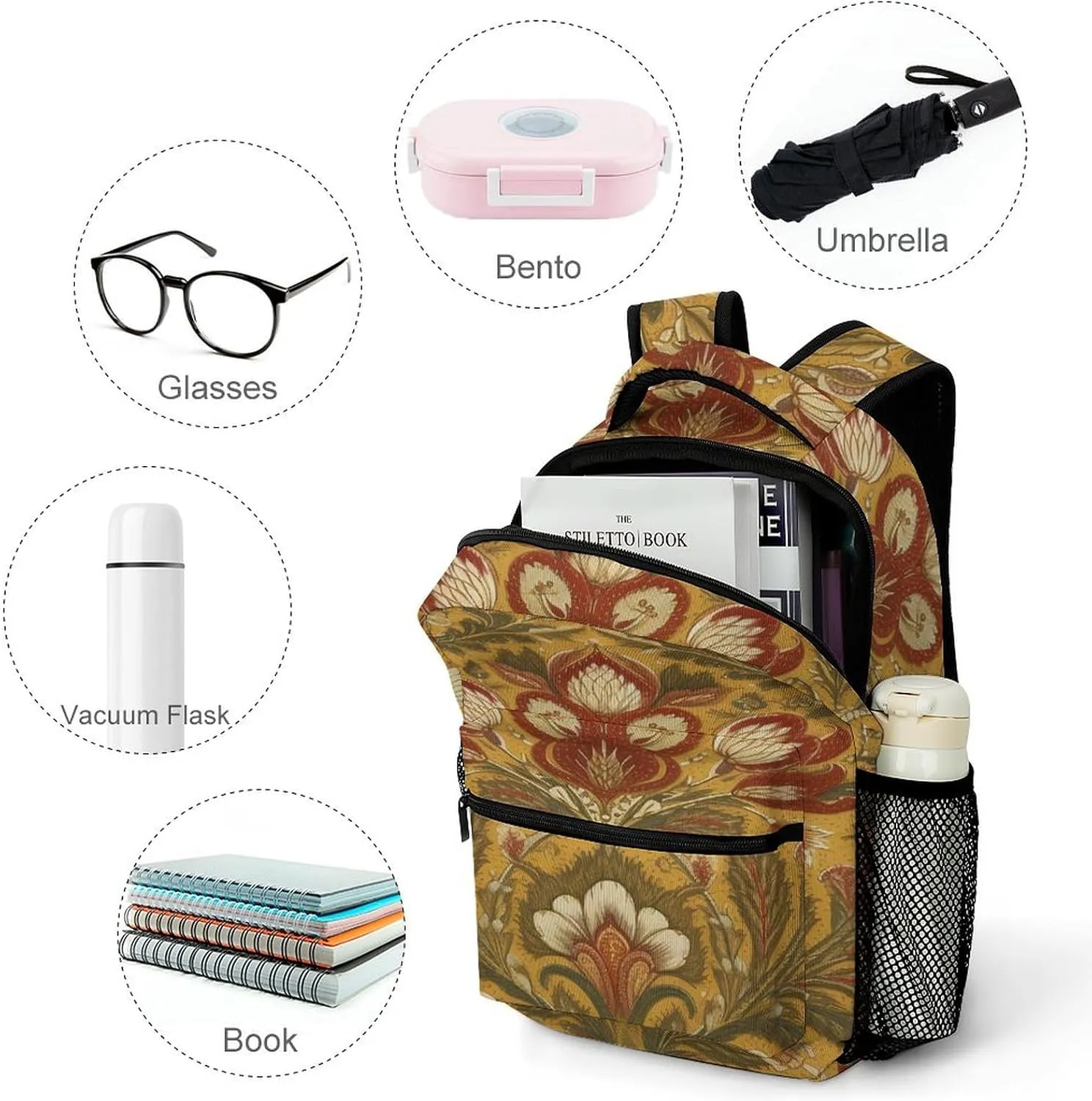 Small Backpacks Personalized Gram Style Embroidery Printing Travel Bag Lightweight Travel Backpack For Women Men