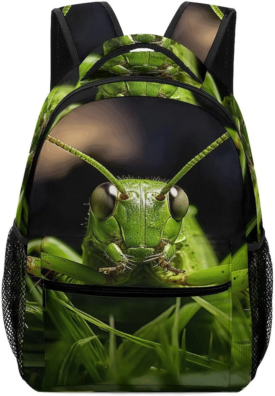Small Backpacks Personalized Grasshopper on Grass Printing Travel Bag Lightweight Travel Backpack For Women Men