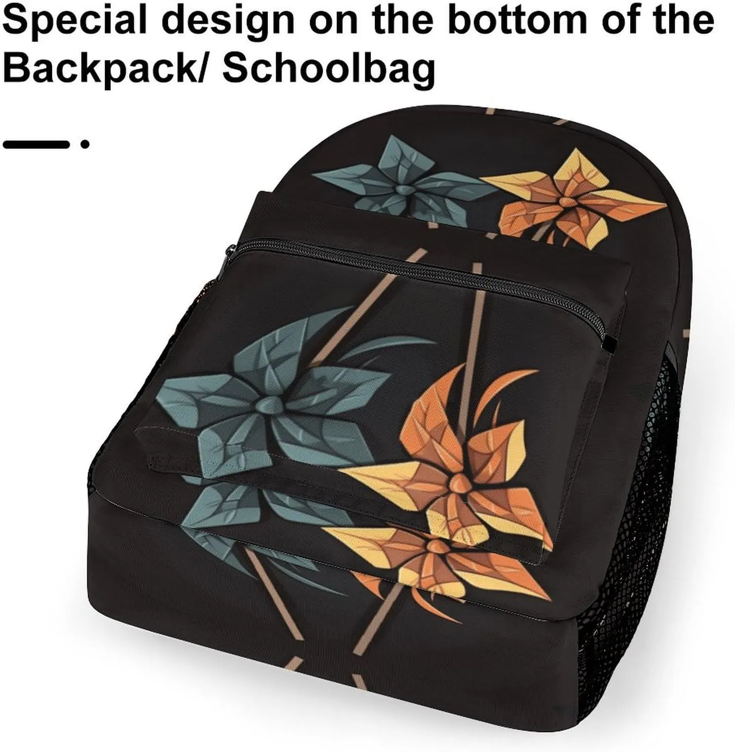 Small Backpacks Personalized Origami Windmill Printing Travel Bag Lightweight Travel Backpack For Women Men