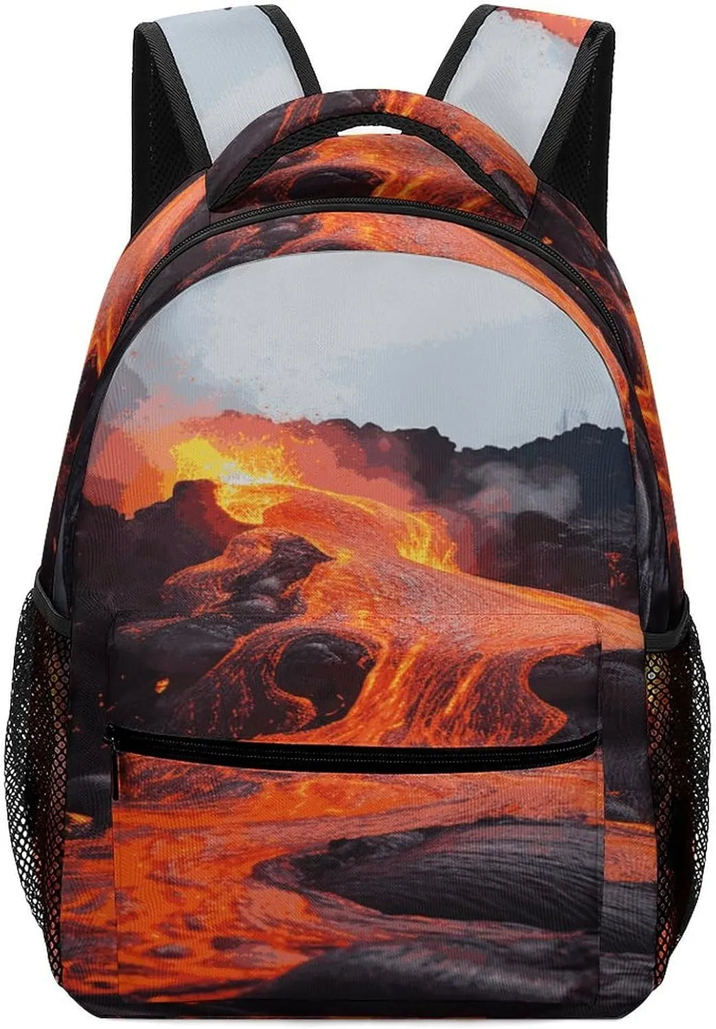 Small Backpacks Personalized Red Hot Lava from Printing Travel Bag Lightweight Travel Backpack For Women Men