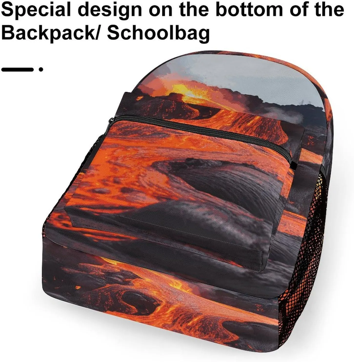 Small Backpacks Personalized Red Hot Lava from Printing Travel Bag Lightweight Travel Backpack For Women Men