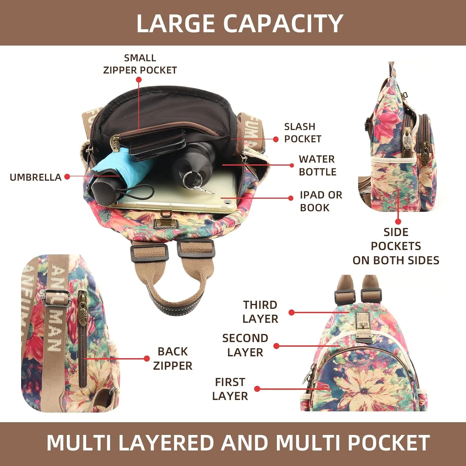 Small Backpacks Purse for Women Mini Waterproof Colorful Print Leisure Travel Bags (Draw)