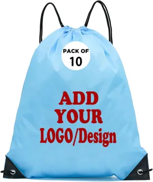 SMALL COLOR Custom Drawstring Backpacks With Logo Photo Name Personalized Football Bag Gifts Sport Cinch Gym Bag (10, Blue), ordinary
