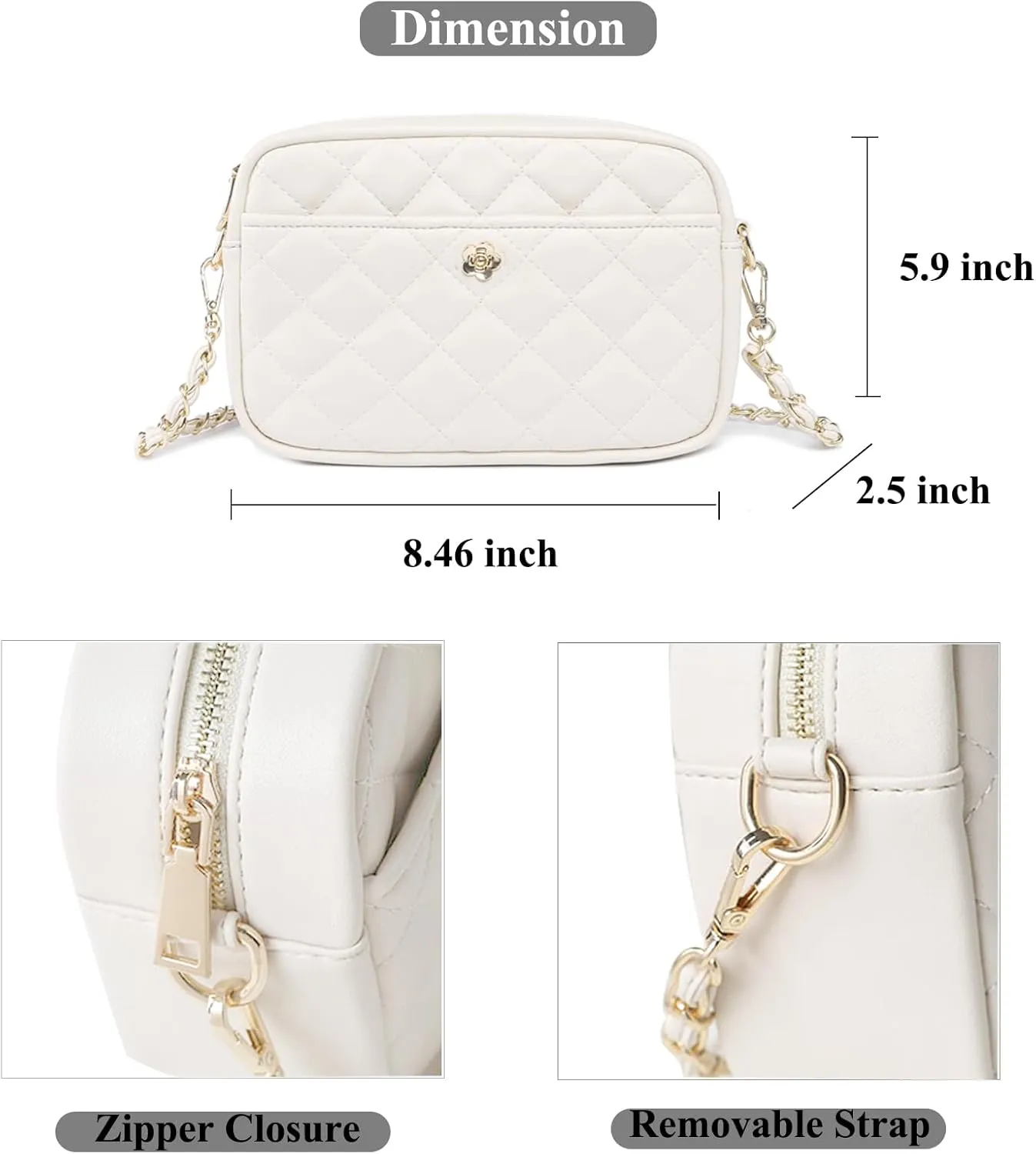 Small Crossbody Bag with Wide Guitar Strap Camera Purse Shoulder Handbag Satchel