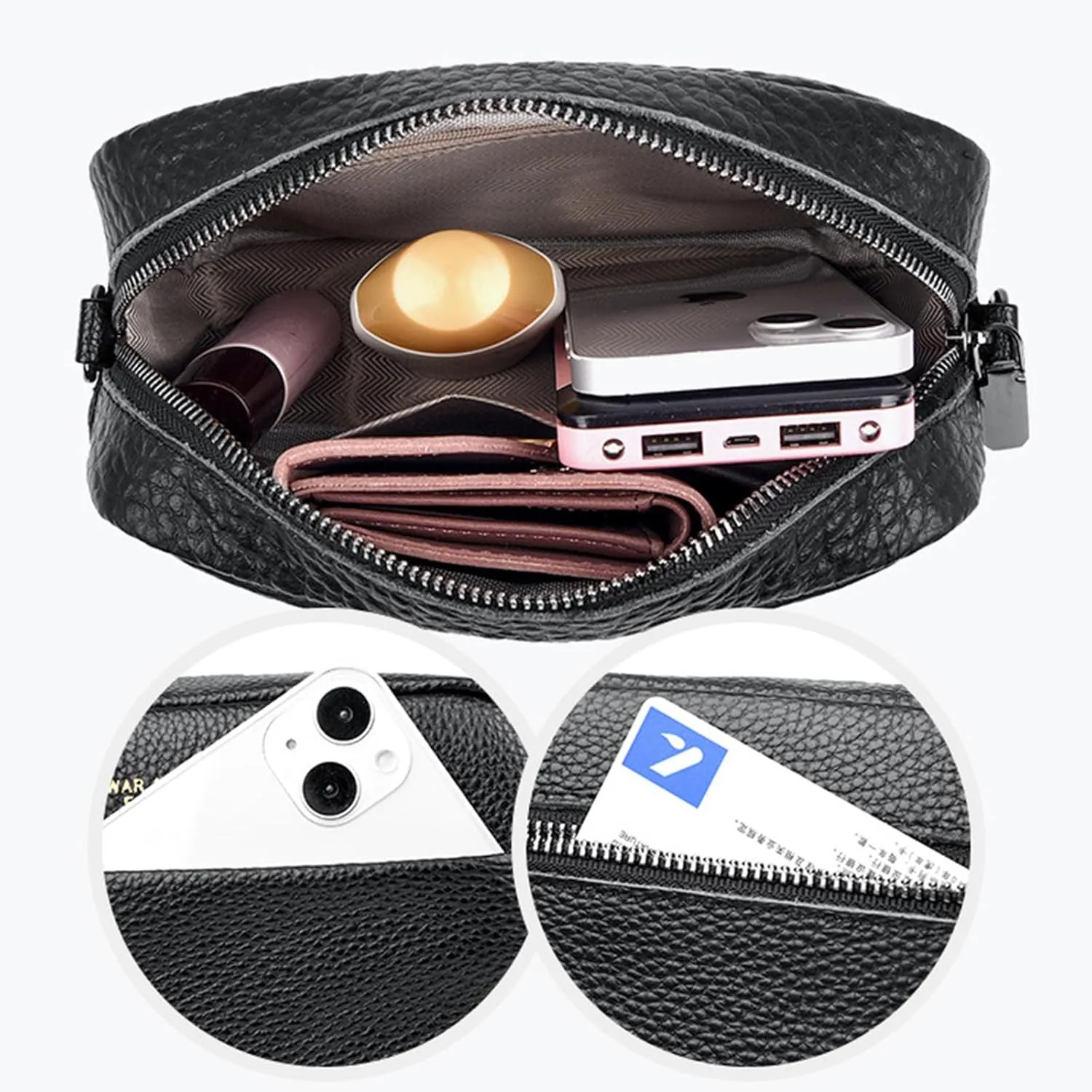 Small Crossbody Bag with Wide Guitar Strap Camera Purse Shoulder Handbag Satchel
