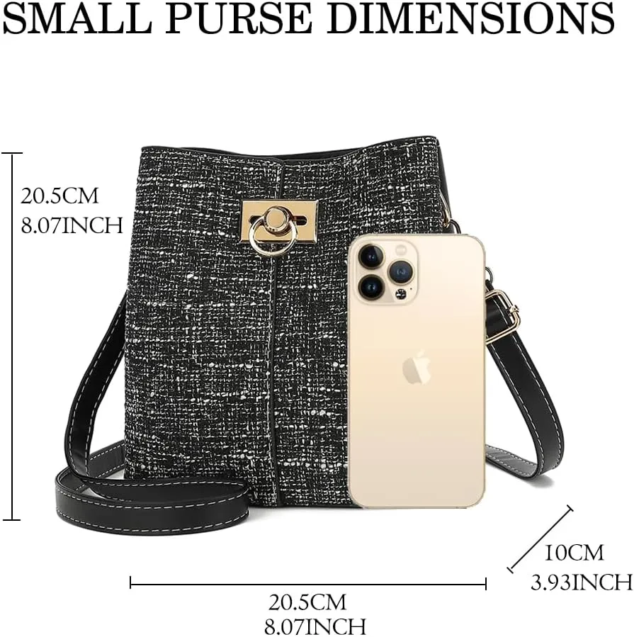 Small Crossbody Bags for Women - Bucket Bags Crossbody Shoulder Purse Women Handbags with Adjustable Strap