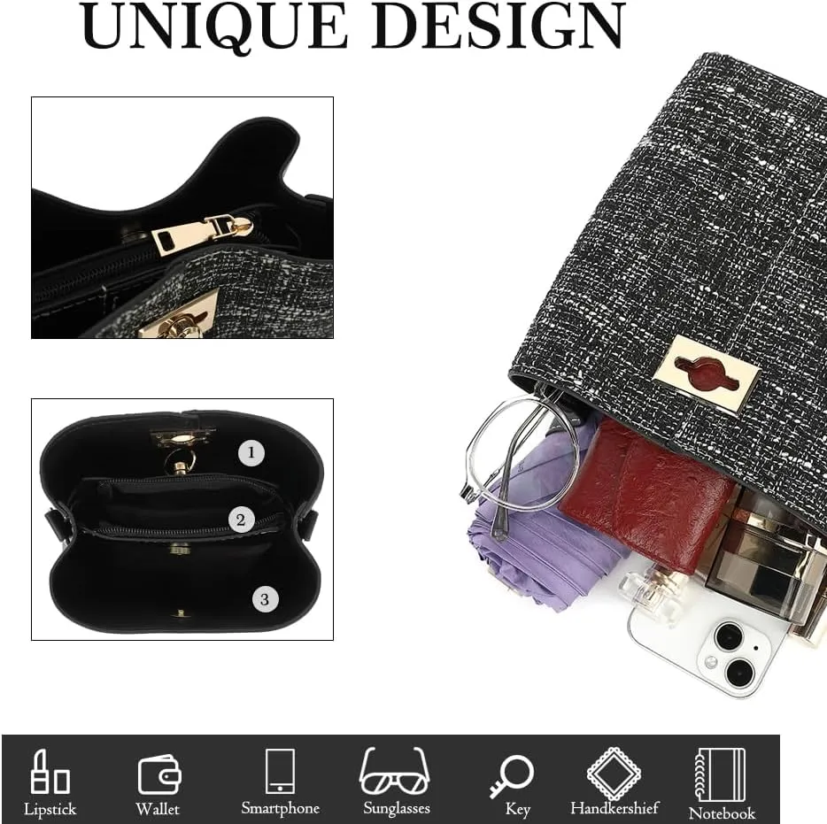 Small Crossbody Bags for Women - Bucket Bags Crossbody Shoulder Purse Women Handbags with Adjustable Strap