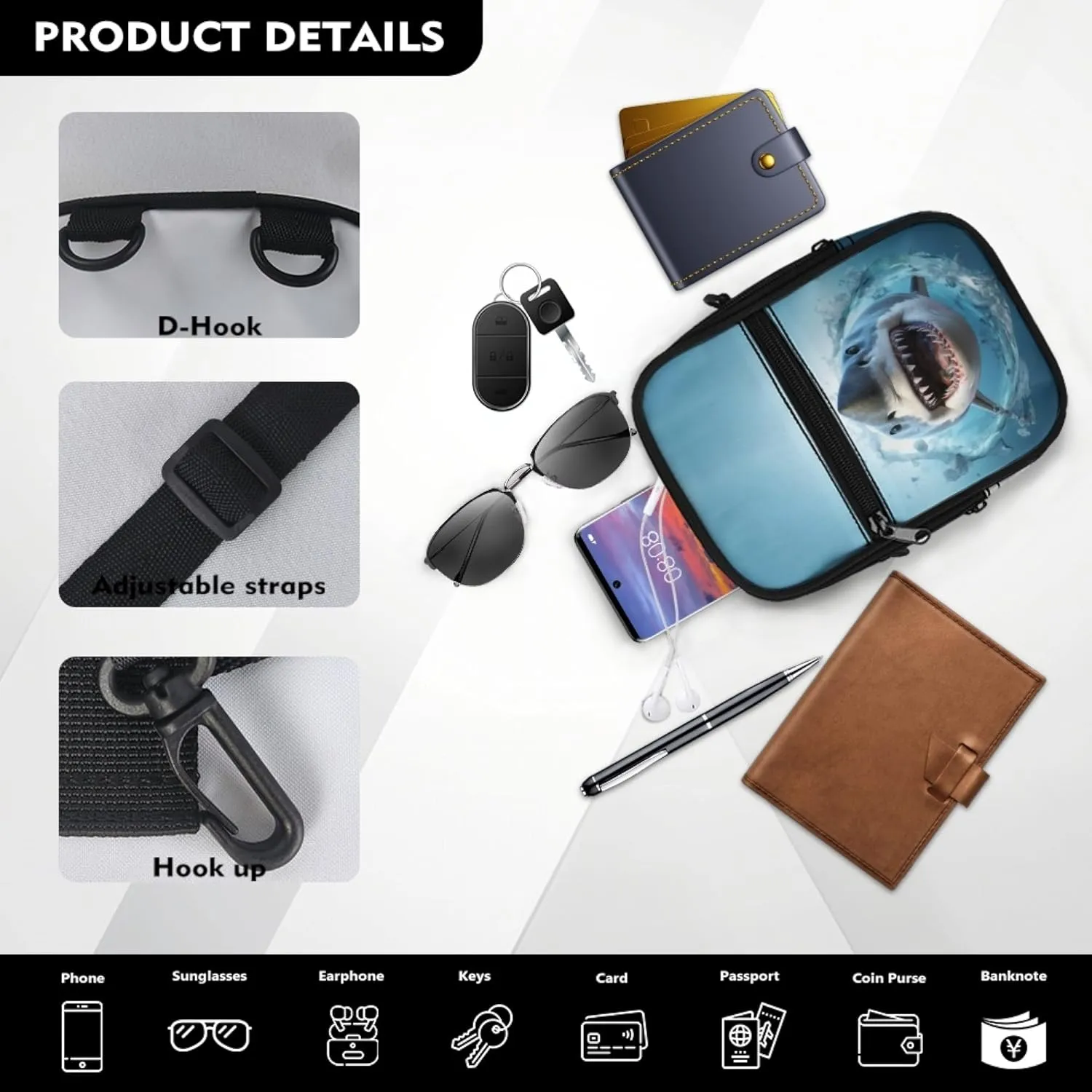 Small Crossbody Bags for Women Lightweight Cross Body Bag for Men Mini Cross Body Bag with Smooth Zipper