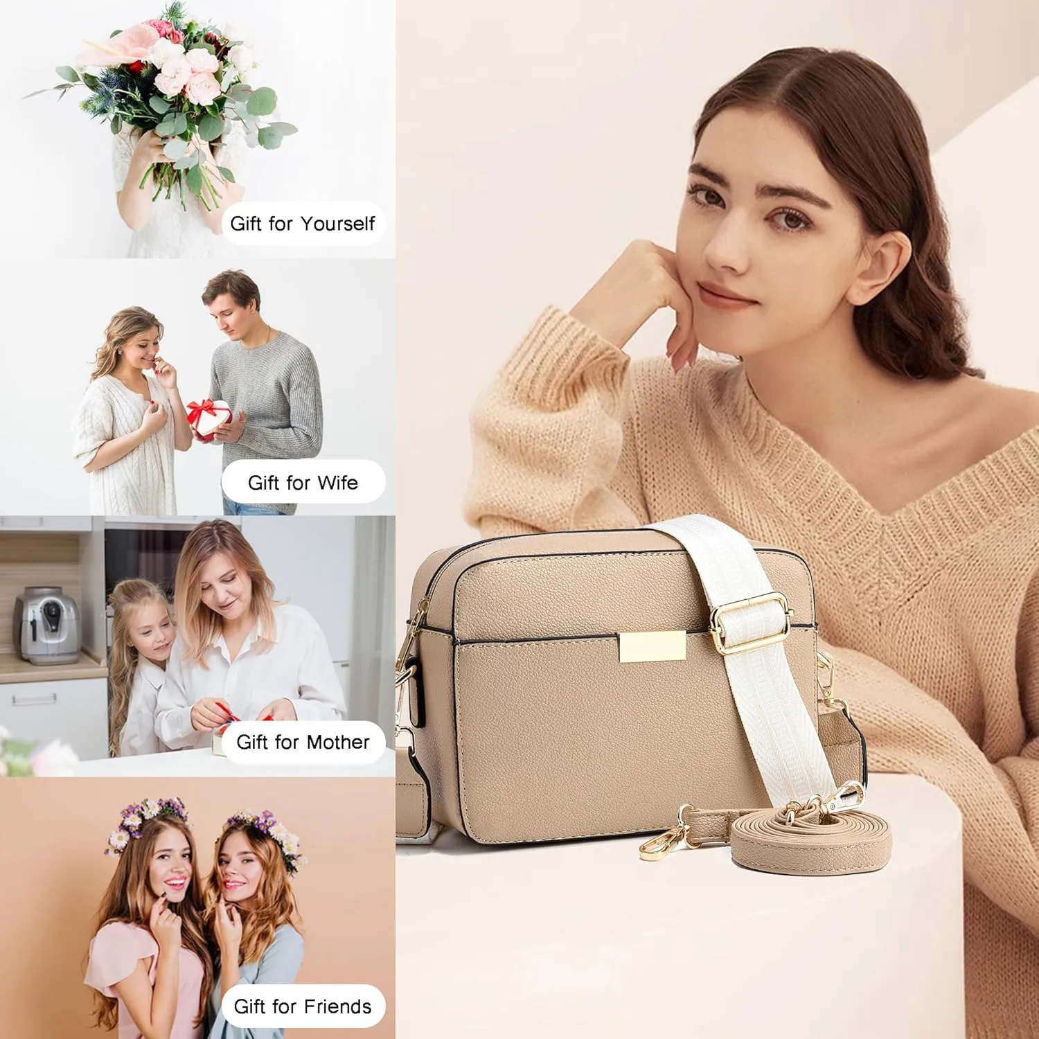 Small Crossbody Bags for Women Vegan Leather Purses Women's Shoulder Handbags Wallet Satchel Cross Body Purse