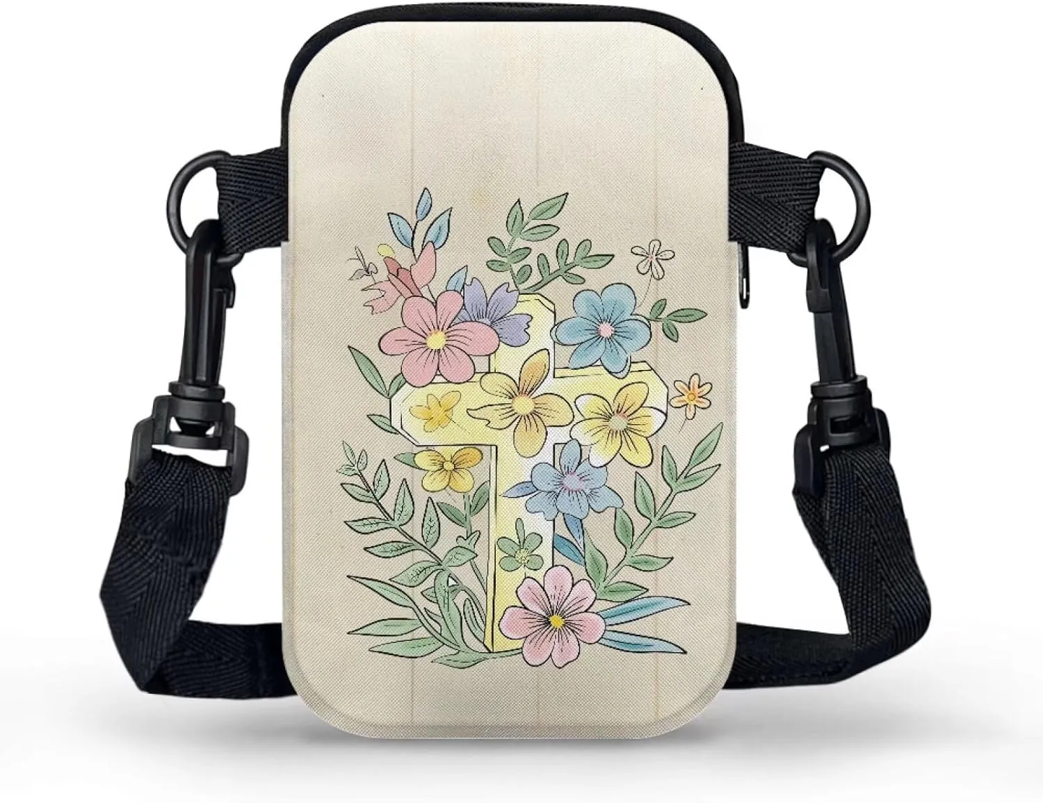 Small Crossbody Bags, Mushrooms Cell Phone Purse, Tropical Floral Travel Pouch Wallet Purses with Shoulder Strap