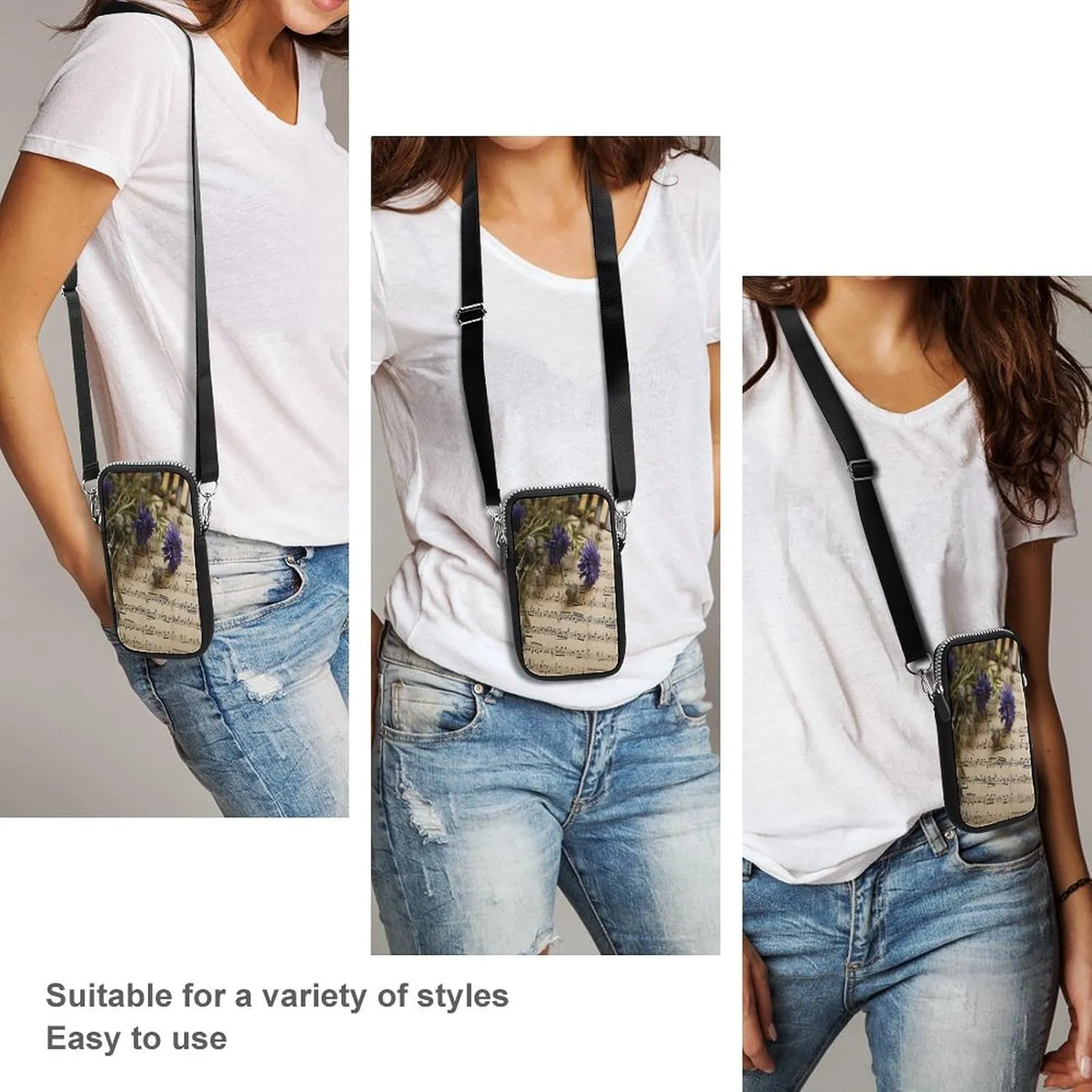 Small Crossbody Cell Phone Purse for Women, Printed Small Phone Bag with Adjustable Strap Best Gift for Women