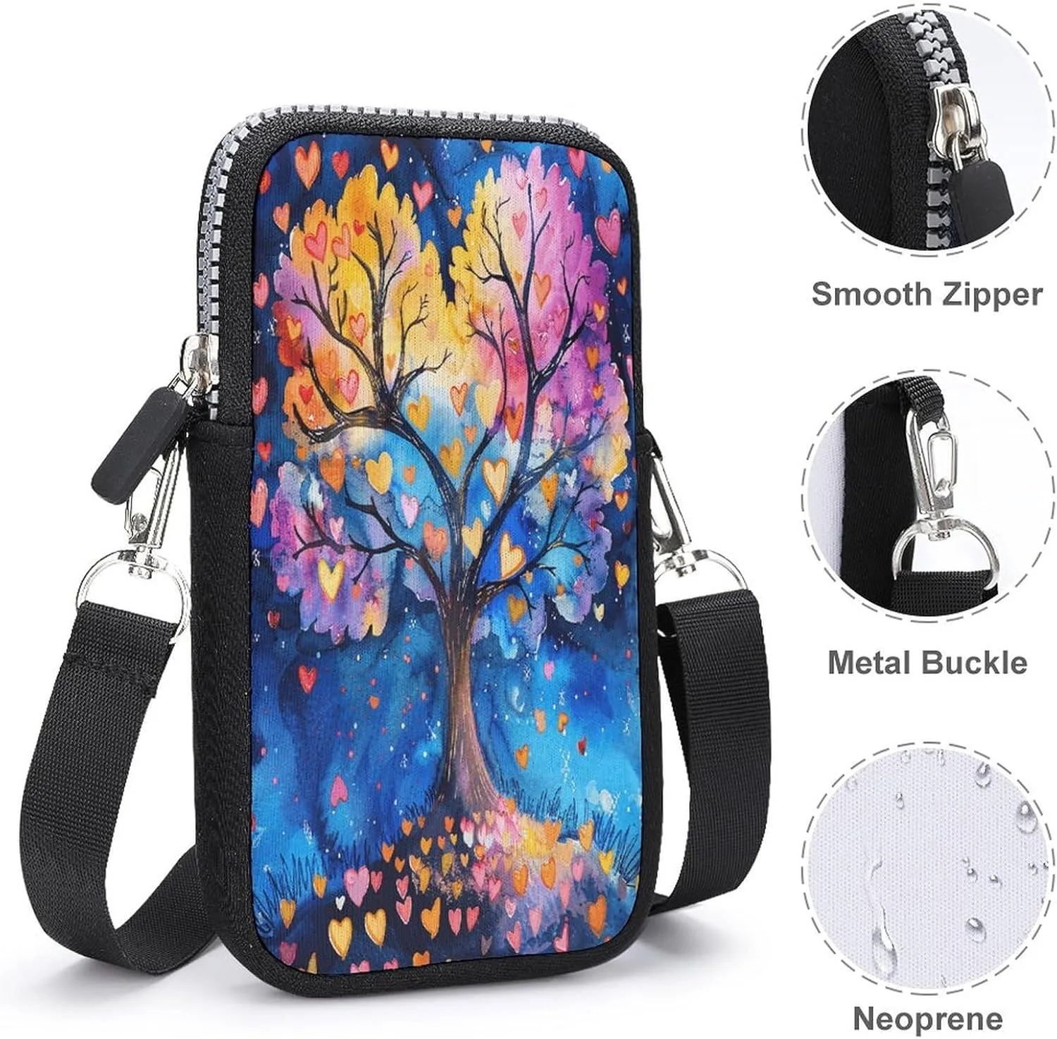 Small Crossbody Cell Phone Purse for Women, Printed Small Phone Bag with Adjustable Strap Best Gift for Women