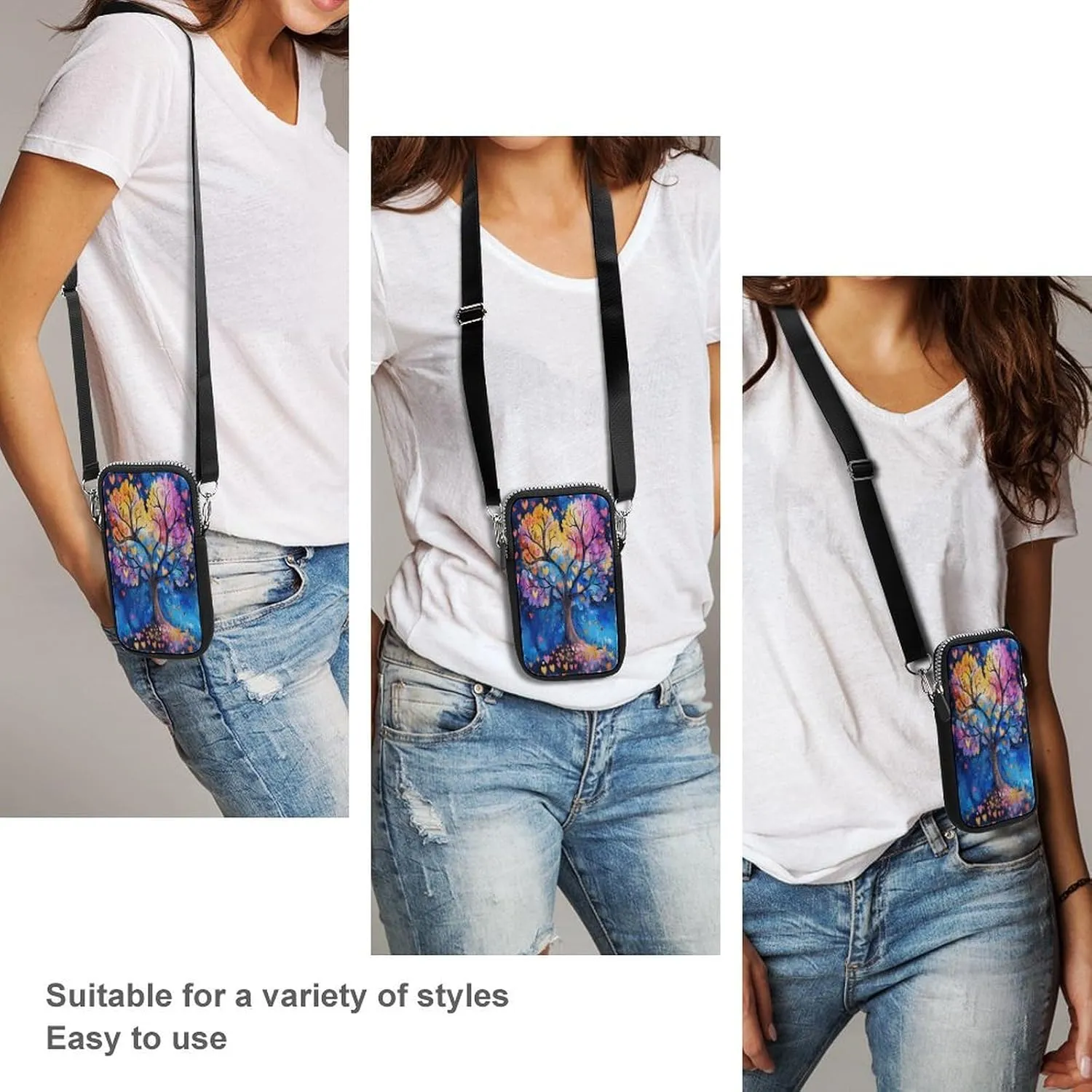 Small Crossbody Cell Phone Purse for Women, Printed Small Phone Bag with Adjustable Strap Best Gift for Women