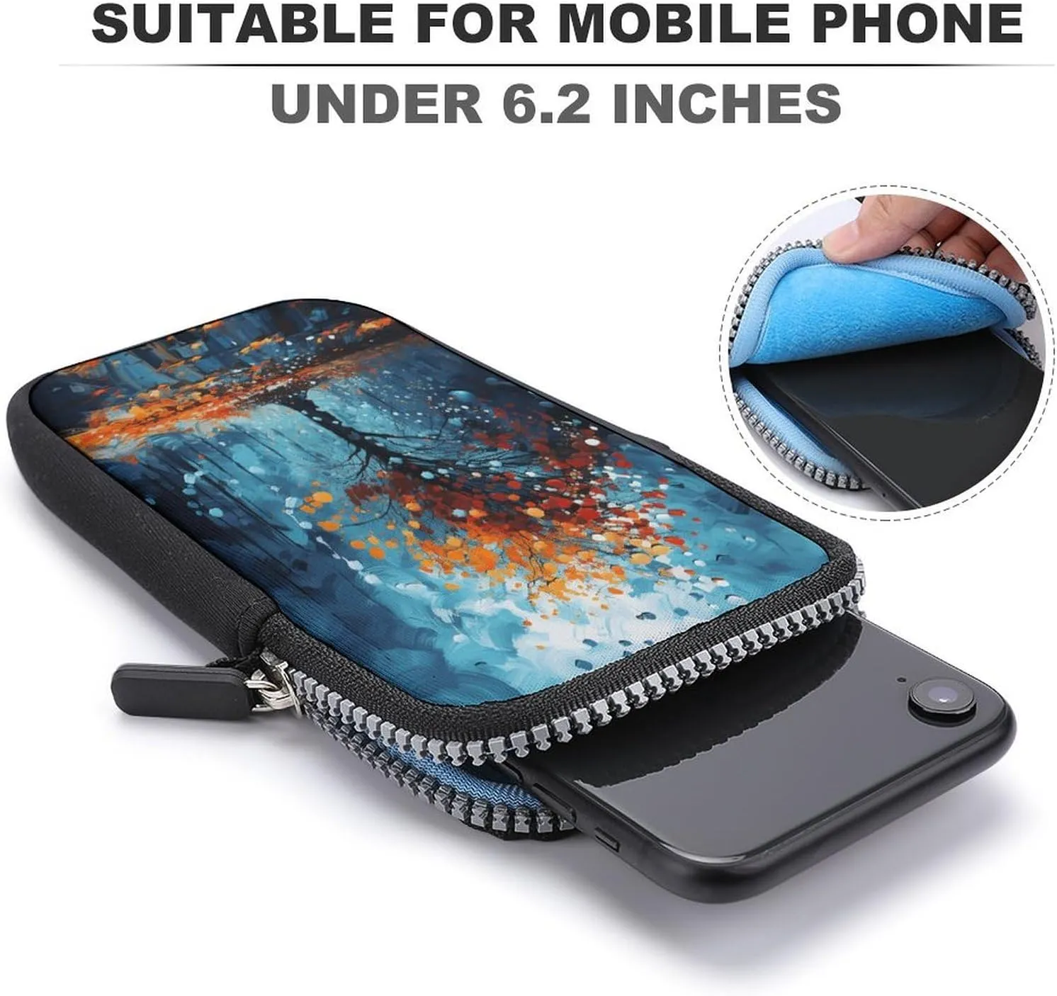 Small Crossbody Cell Phone Purse for Women,Clean Simple Leaves Printed Small Phone Bag with Adjustable Strap