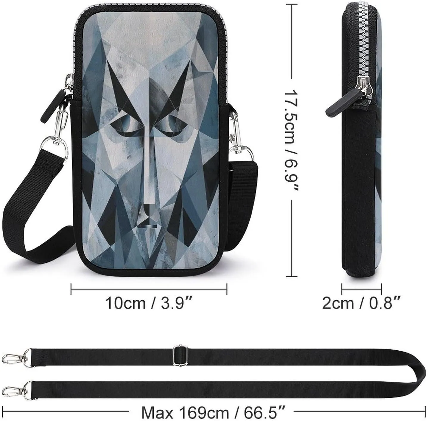 Small Crossbody Cell Phone Purse for Women,Clean Simple Leaves Printed Small Phone Bag with Adjustable Strap