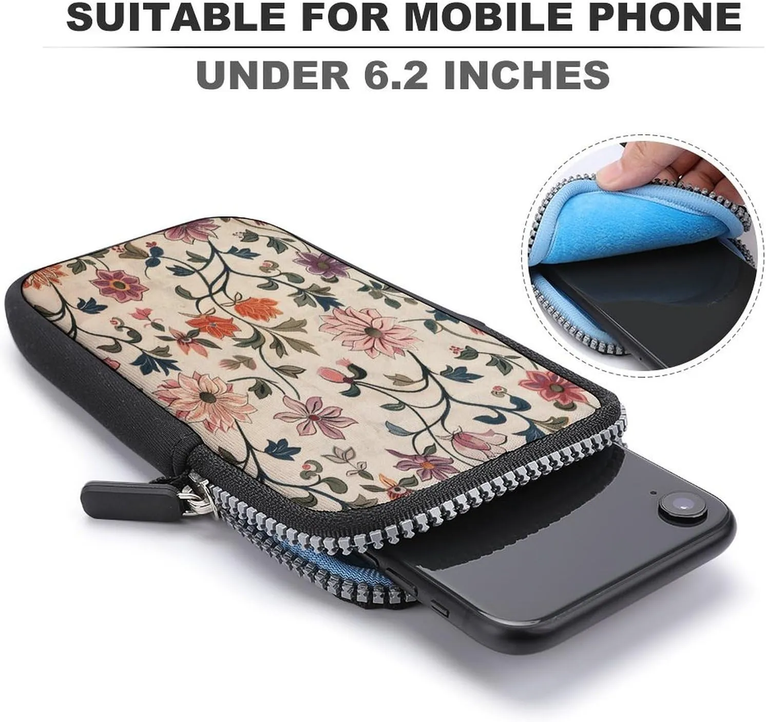 Small Crossbody Cell Phone Purse for Women,Clean Simple Leaves Printed Small Phone Bag with Adjustable Strap