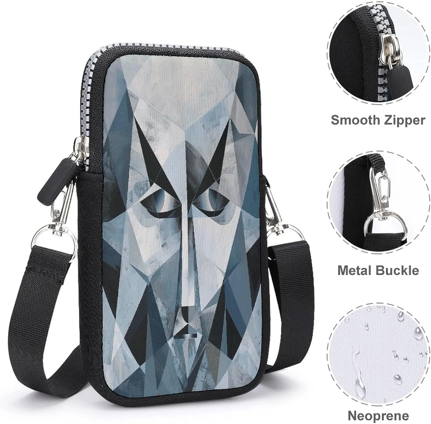 Small Crossbody Cell Phone Purse for Women,Clean Simple Leaves Printed Small Phone Bag with Adjustable Strap