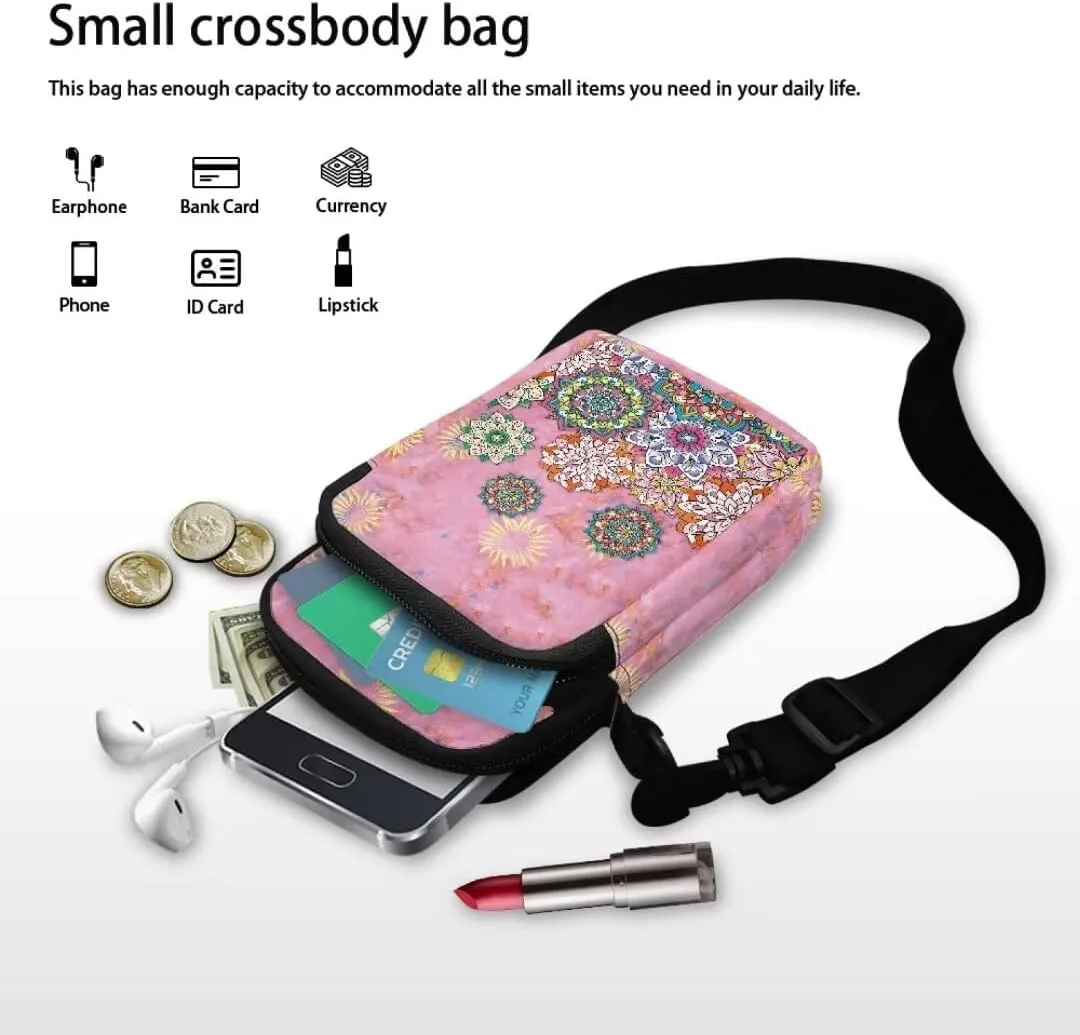 Small Crossbody Cell Phone Purse, Lightweight Mini Messenger Shoulder Handbag Wallet with Adjustable Strap