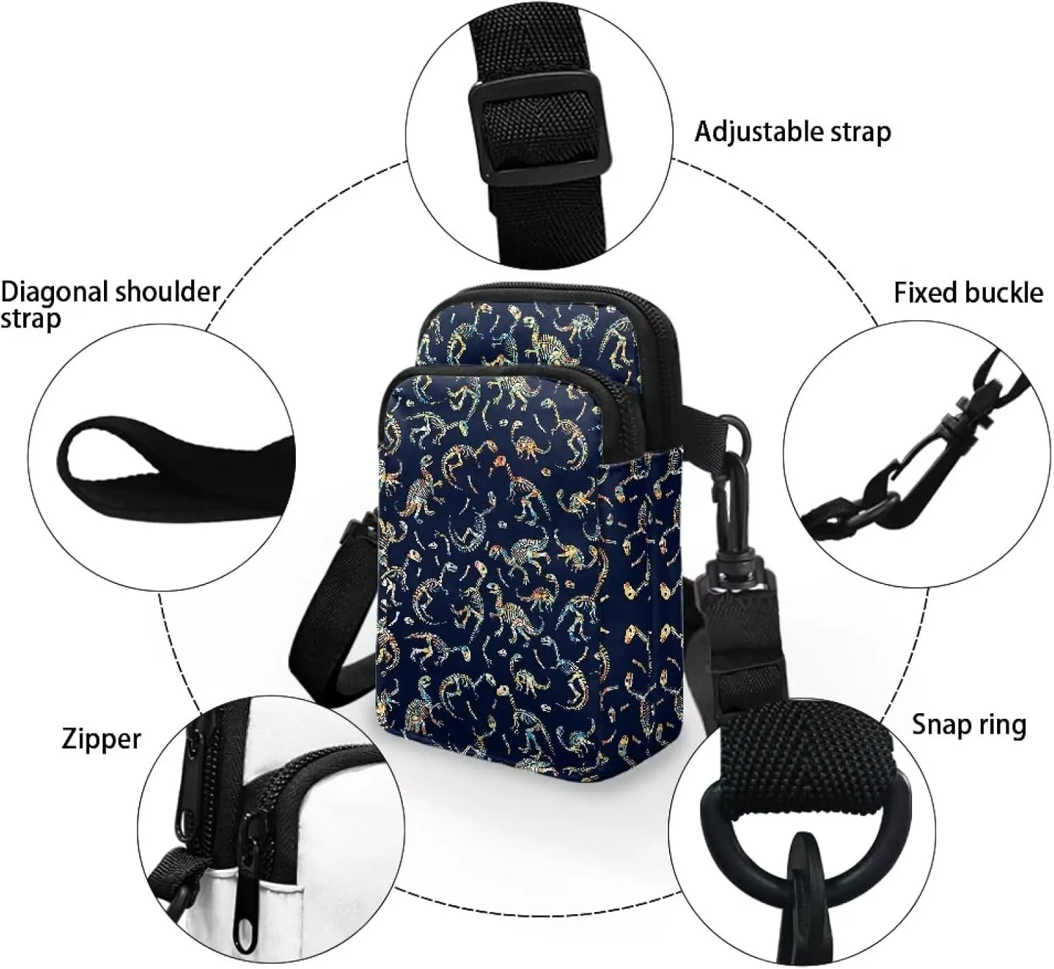 Small Crossbody Cell Phone Purse, Lightweight Mini Messenger Shoulder Handbag Wallet with Adjustable Strap