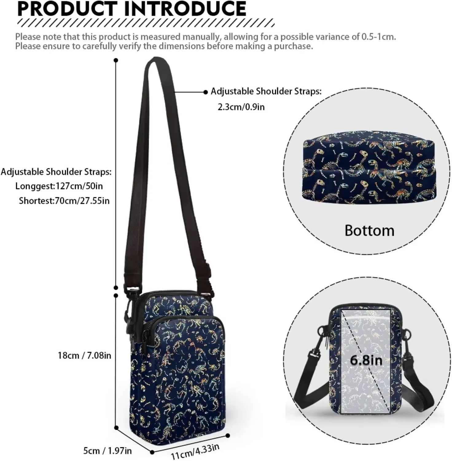 Small Crossbody Cell Phone Purse, Lightweight Mini Messenger Shoulder Handbag Wallet with Adjustable Strap