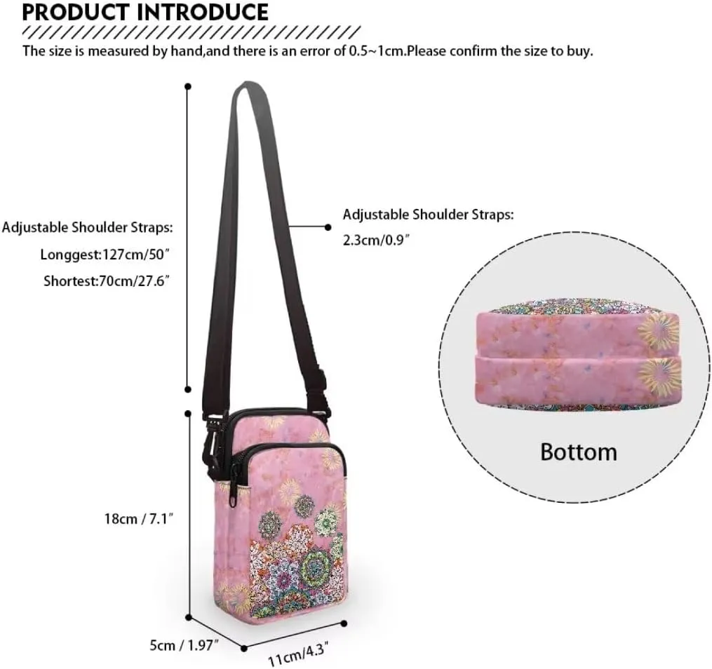 Small Crossbody Cell Phone Purse, Lightweight Mini Messenger Shoulder Handbag Wallet with Adjustable Strap