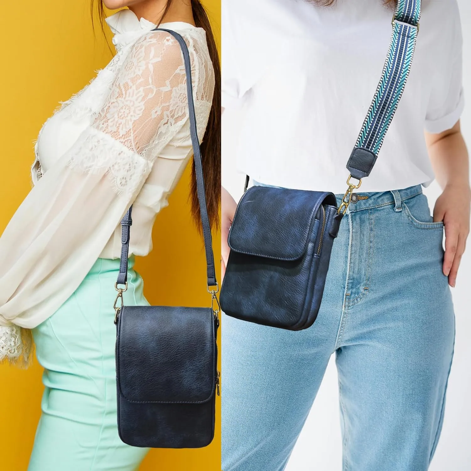 Small Crossbody Purse for Women Trendy Vegan Leather Cell Phone Bags with Card Slots & Adjustable Straps