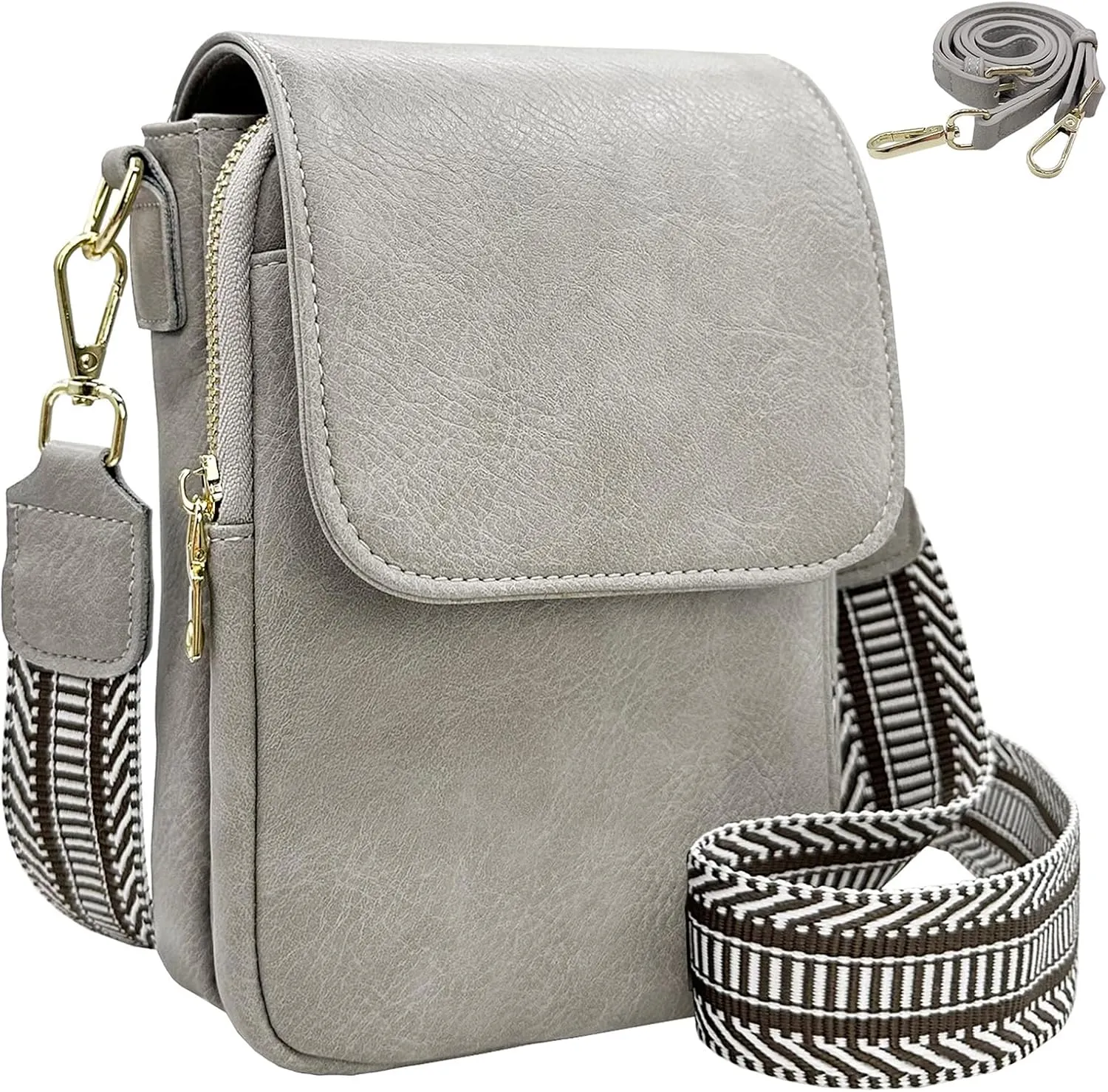 Small Crossbody Purse for Women Trendy Vegan Leather Cell Phone Bags with Card Slots & Adjustable Straps