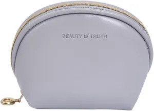 Small Makeup Bag - Mini Leather Travel Makeup Bag Small Cosmetic Bag for Purse