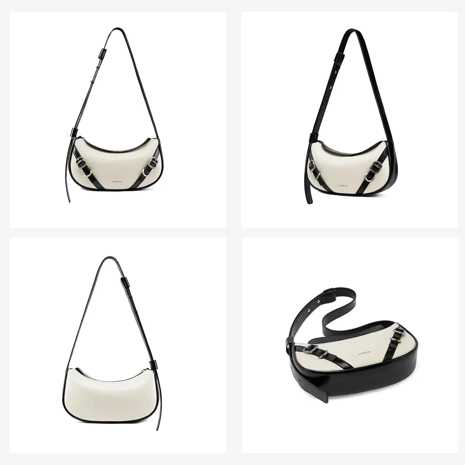 Small Purse Leather Bags For Women: Black Shoulder Handbags Crossbody Bag - Adjustable Straps for Ladies Classic Vacation