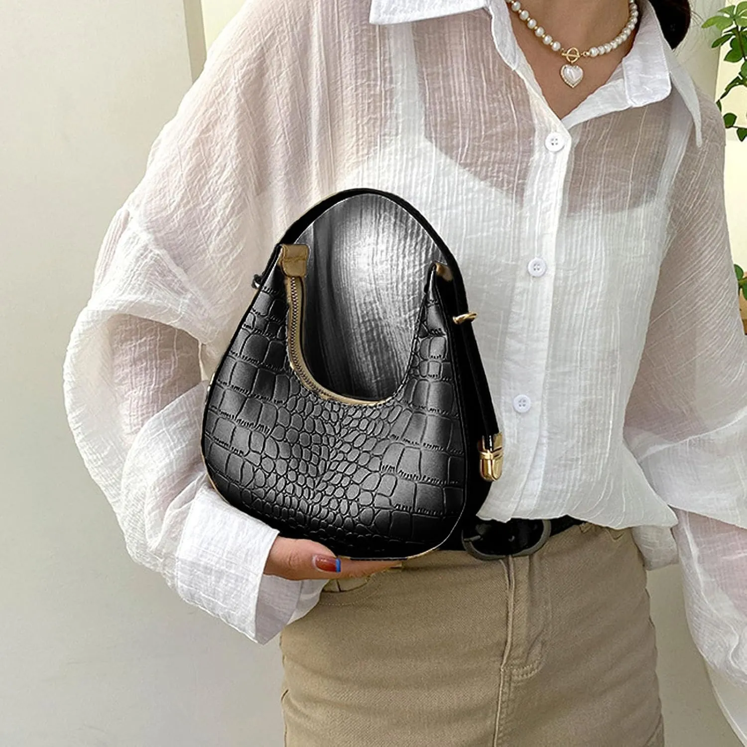Small Shoulder Bag, Top Handle Bag, Minimalist, Large Capacity, Multiple Use Method for Weekend Getaways