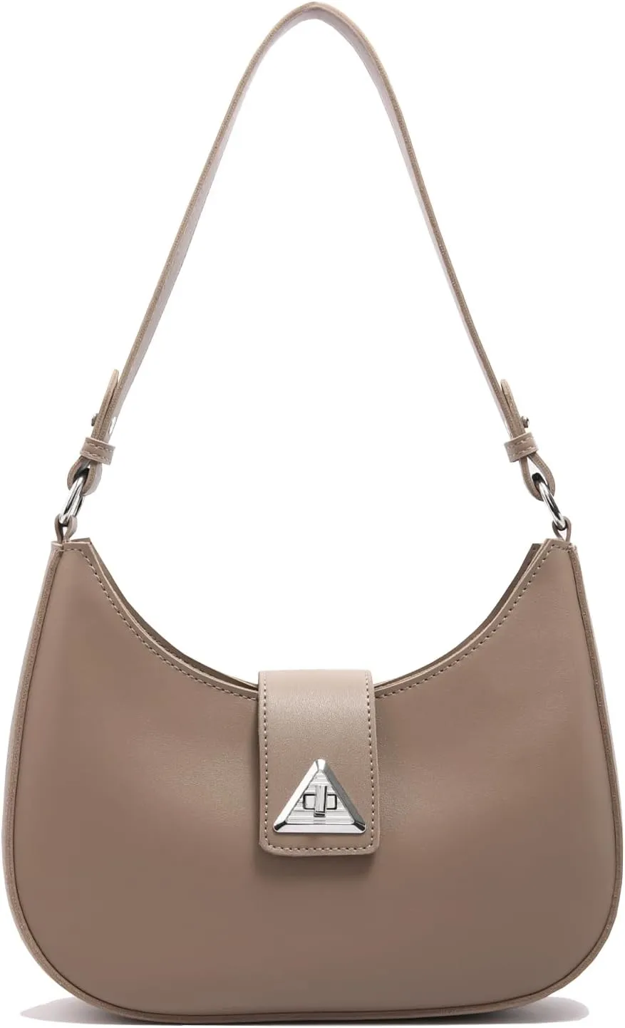 Small Shoulder Purse for Women - Mini Leather Shoulder Bag Little Tote Bag Trendy Hobo Bag with Zipper