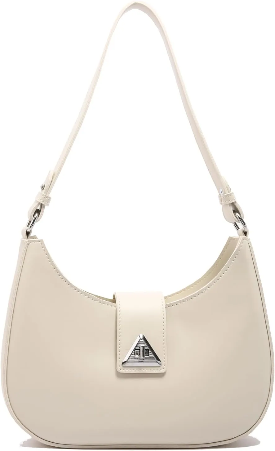 Small Shoulder Purse for Women - Mini Leather Shoulder Bag Little Tote Bag Trendy Hobo Bag with Zipper