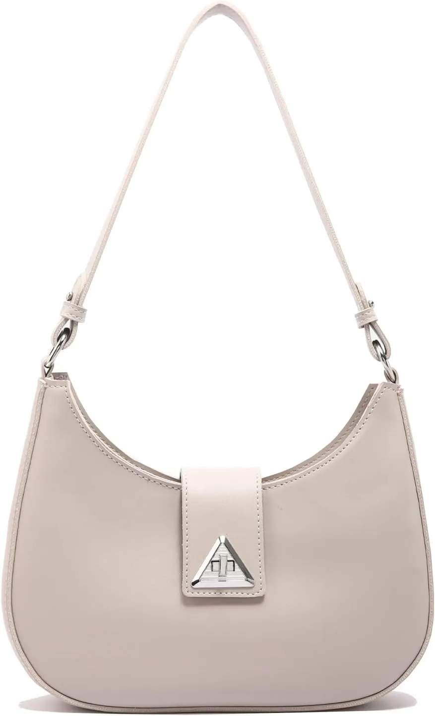 Small Shoulder Purse for Women - Mini Leather Shoulder Bag Little Tote Bag Trendy Hobo Bag with Zipper