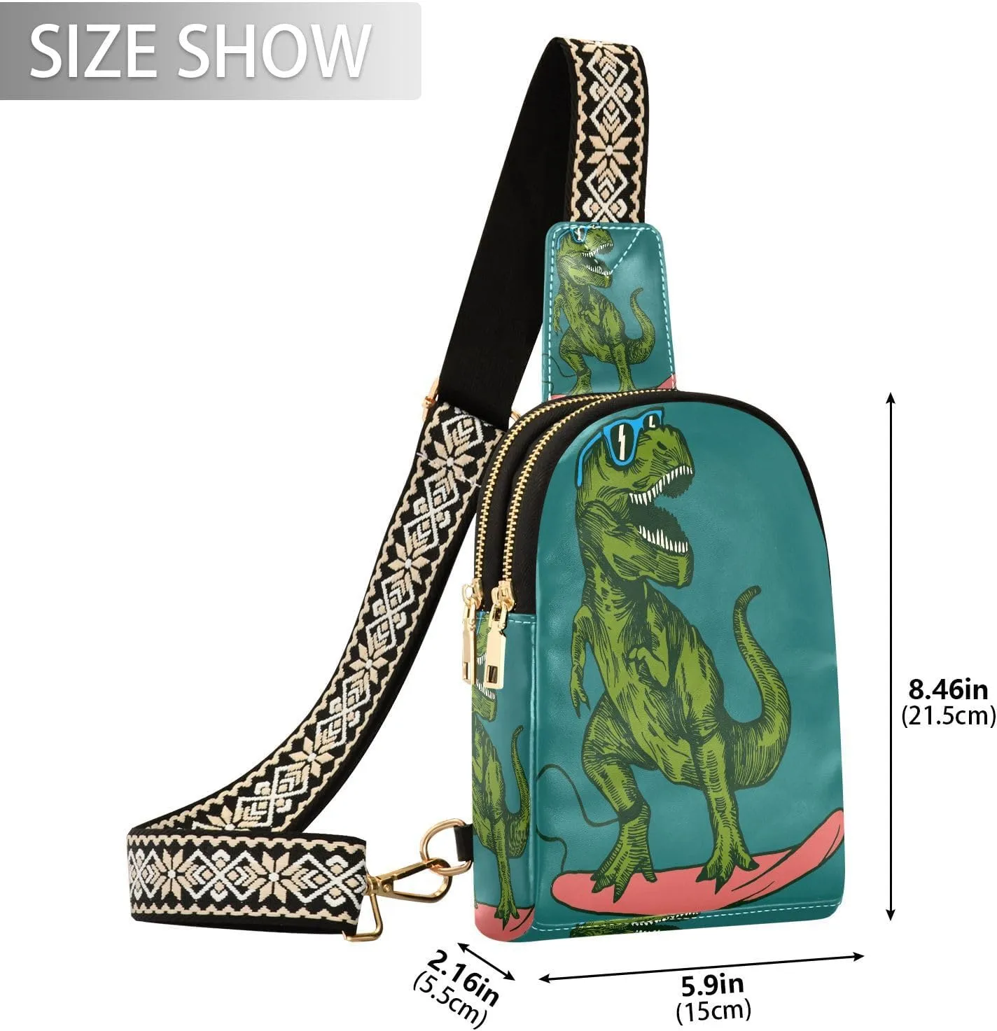Small Sling Bag Cactus Succulent Floral Trendy Crossbody Bag Fashion Waist Packs Watercolor Leather Chest Bag