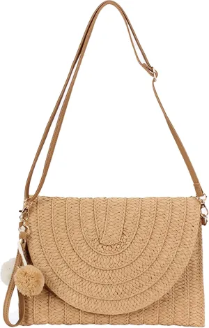 Small Summer Beach Bags Straw Clutch Purses for Women Woven Purse Womens Handbag Cute Straw Shoulder Bag