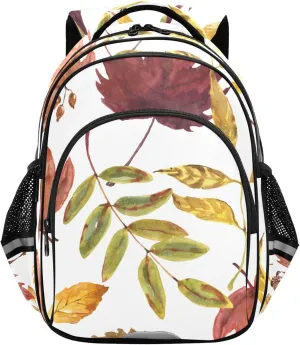 Small Travel Backpacks for Women Men - Fall Botanical Leaves Casual Daypack Lightweight Laptop Backpack Durable Shoulder Bag